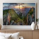Mountain Sunset Panoramic Wall Art Canvas Print – Framed