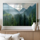 Misty Forest Mountain Wall Art Canvas Print – Framed Serene
