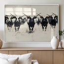 Texas Longhorn Wall Art – Framed Black White Cattle Canvas by MyGreatCanvas | Canvas Wall Art Prints | Photo Prints & Wall Decor