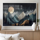 Moonlit Mountain Wall Art Canvas Print – Silhouetted Pines
