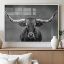 Texas Longhorn Wall Art Canvas Print – Framed Western Bull