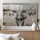 Texas Longhorn Wall Art Canvas Print – Framed Speckled Bull by MyGreatCanvas | Canvas Wall Art Prints | Photo Prints & Wall Decor