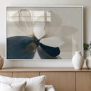 Minimal Flower Wall Art Canvas Print – Framed Beige Bloom
