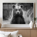 Grizzly Bear Wall Art Canvas Print – Framed Black White by MyGreatCanvas | Canvas Wall Art Prints | Photo Prints & Wall Decor