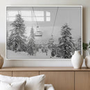 Snowy Ski Lift Wall Art – Framed Winter Forest Canvas by MyGreatCanvas | Canvas Wall Art Prints | Photo Prints & Wall Decor