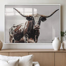 Texas Longhorn Wall Art Canvas Print – Framed Spotted Bull by MyGreatCanvas | Canvas Wall Art Prints | Photo Prints & Wall Decor