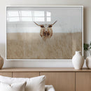 Texas Longhorn Wall Art Canvas Print – Framed Lone Cattle by MyGreatCanvas | Canvas Wall Art Prints | Photo Prints & Wall Decor
