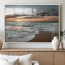 Ocean Sunset Wall Art Canvas Print – Framed Beach Waves