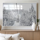 Snowy Ski Lift Wall Art – Framed Winter Mountain Canvas by MyGreatCanvas | Canvas Wall Art Prints | Photo Prints & Wall Decor