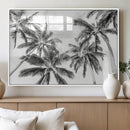Black and White Palm Wall Art Canvas Print – Framed