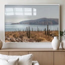 Desert Lake Wall Art – Framed Cactus Mountain Canvas by MyGreatCanvas | Canvas Wall Art Prints | Photo Prints & Wall Decor