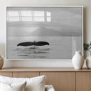 Whale Tail Wall Art – Framed Black White Ocean Canvas by MyGreatCanvas | Canvas Wall Art Prints | Photo Prints & Wall Decor