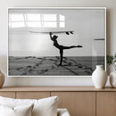 Yoga Surf Wall Art Canvas Print – Framed Black White Shore by MyGreatCanvas | Canvas Wall Art Prints | Photo Prints & Wall Decor