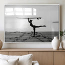 Yoga Surf Wall Art Canvas Print – Framed Black White Shore by MyGreatCanvas | Canvas Wall Art Prints | Photo Prints & Wall Decor