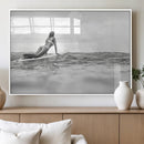 Black and White Surfing Wall Art Canvas Print – Framed Ocean by MyGreatCanvas | Canvas Wall Art Prints | Photo Prints & Wall Decor