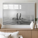 Black White Ocean Wall Art Canvas Print – Framed Monochrome by MyGreatCanvas | Canvas Wall Art Prints | Photo Prints & Wall Decor