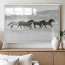 Wild Horses Running Wall Art Canvas Print, Framed Black by MyGreatCanvas | Canvas Wall Art Prints | Photo Prints & Wall Decor