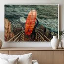 Surfer Stairway Wall Art – Framed Ocean Surf Canvas Artwork, by MyGreatCanvas | Canvas Wall Art Prints | Photo Prints & Wall Decor
