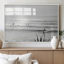 Surfer Silhouette Wall Art – Framed Calm Ocean Canvas by MyGreatCanvas | Canvas Wall Art Prints | Photo Prints & Wall Decor