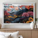 Modern Japanese Wall Art Canvas Print – Framed Abstract