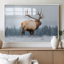 Elk Wall Art Canvas Print – Framed Snowy Forest Scene Art by MyGreatCanvas | Canvas Wall Art Prints | Photo Prints & Wall Decor