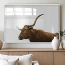 Longhorn Cow Wall Art Canvas Print – Framed Rustic Animal by MyGreatCanvas | Canvas Wall Art Prints | Photo Prints & Wall Decor
