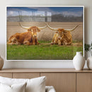 Longhorn Wall Art Canvas Print – Framed Cozy Ranch Vibes by MyGreatCanvas | Canvas Wall Art Prints | Photo Prints & Wall Decor