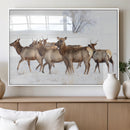Winter Elk Scene Wall Art Canvas Print – Framed Wildlife by MyGreatCanvas | Canvas Wall Art Prints | Photo Prints & Wall Decor