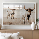 Rustic Cow Scene Wall Art Canvas Print – Framed Farmhouse by MyGreatCanvas | Canvas Wall Art Prints | Photo Prints & Wall Decor