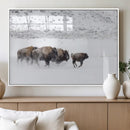 Bison Herd Decor Wall Art Canvas Print – Framed Snowy Bison by MyGreatCanvas | Canvas Wall Art Prints | Photo Prints & Wall Decor
