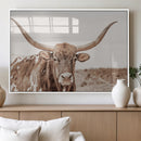 Longhorn Bull Photo Wall Art Canvas Print, Framed Rustic Cow by MyGreatCanvas | Canvas Wall Art Prints | Photo Prints & Wall Decor