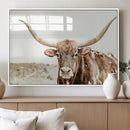Texas Longhorn Bull Wall Art Canvas Print, Framed Rustic by MyGreatCanvas | Canvas Wall Art Prints | Photo Prints & Wall Decor