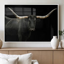 Texas Longhorn Wall Art Canvas Print – Framed Rustic Western
