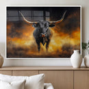 Longhorn Canvas Wall Art Canvas Print – Framed Bold Bull