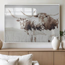Longhorn Wall Art Canvas Print – Framed Western Cow Rustic