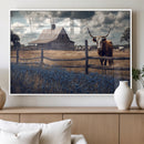 Texas Longhorn Wall Art Canvas Print – Framed Rustic Barn by MyGreatCanvas | Canvas Wall Art Prints | Photo Prints & Wall Decor