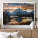 Mountain Sunset Wall Art Canvas Print – Framed Alpine