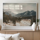 Mountain Landscape Wall Art Canvas Print – Framed Snowy