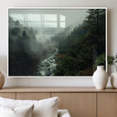 Misty Forest Wall Art Canvas Print – Framed Foggy River Art by MyGreatCanvas | Canvas Wall Art Prints | Photo Prints & Wall Decor