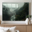 Misty Forest Wall Art Canvas Print – Framed Foggy River