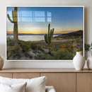 Saguaro Cactus Wall Art Canvas Print – Framed Desert Sunset by MyGreatCanvas | Canvas Wall Art Prints | Photo Prints & Wall Decor