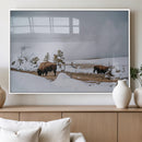 Bison Wildlife Wall Art Canvas Print, Framed Snowy Prairie by MyGreatCanvas | Canvas Wall Art Prints | Photo Prints & Wall Decor