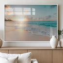 Beach Sunset Wall Art Canvas Print – Framed Ocean Waves