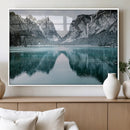 Mountain Lake Wall Art Canvas Print – Framed Winter by MyGreatCanvas | Canvas Wall Art Prints | Photo Prints & Wall Decor