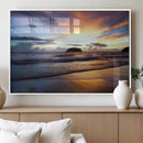 Beach Sunset Wall Art Canvas Print – Framed Ocean Waves Art by MyGreatCanvas | Canvas Wall Art Prints | Photo Prints & Wall Decor