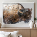 Snowy Buffalo Wall Art Canvas Print – Framed Rustic Lodge by MyGreatCanvas | Canvas Wall Art Prints | Photo Prints & Wall Decor
