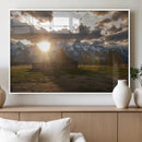 Snowy Peaks Wall Art Canvas Print – Rustic Mountain