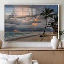 Tropical Storm Wall Art Canvas Print – Framed Moody Beach