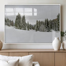 Frosty Pines Wall Art Canvas Print – Framed Silent Snowfall