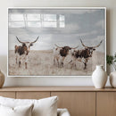 Majestic Longhorn Cows Wall Art Canvas Print – Rustic by MyGreatCanvas | Canvas Wall Art Prints | Photo Prints & Wall Decor